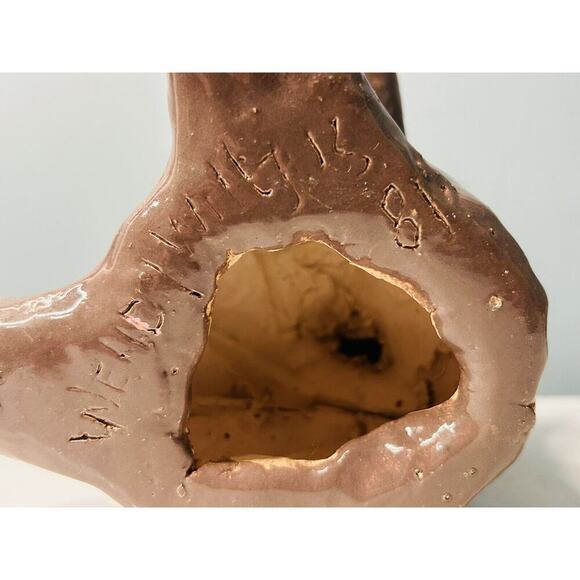 Vintage 6” Tall Brown Bear Figurine Hand Painted Signed 1981 Door Stopper Heavy - Picture 8 of 11